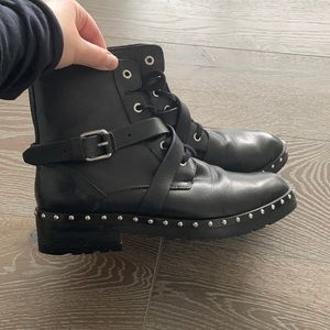 All saints studded motorcycle boots